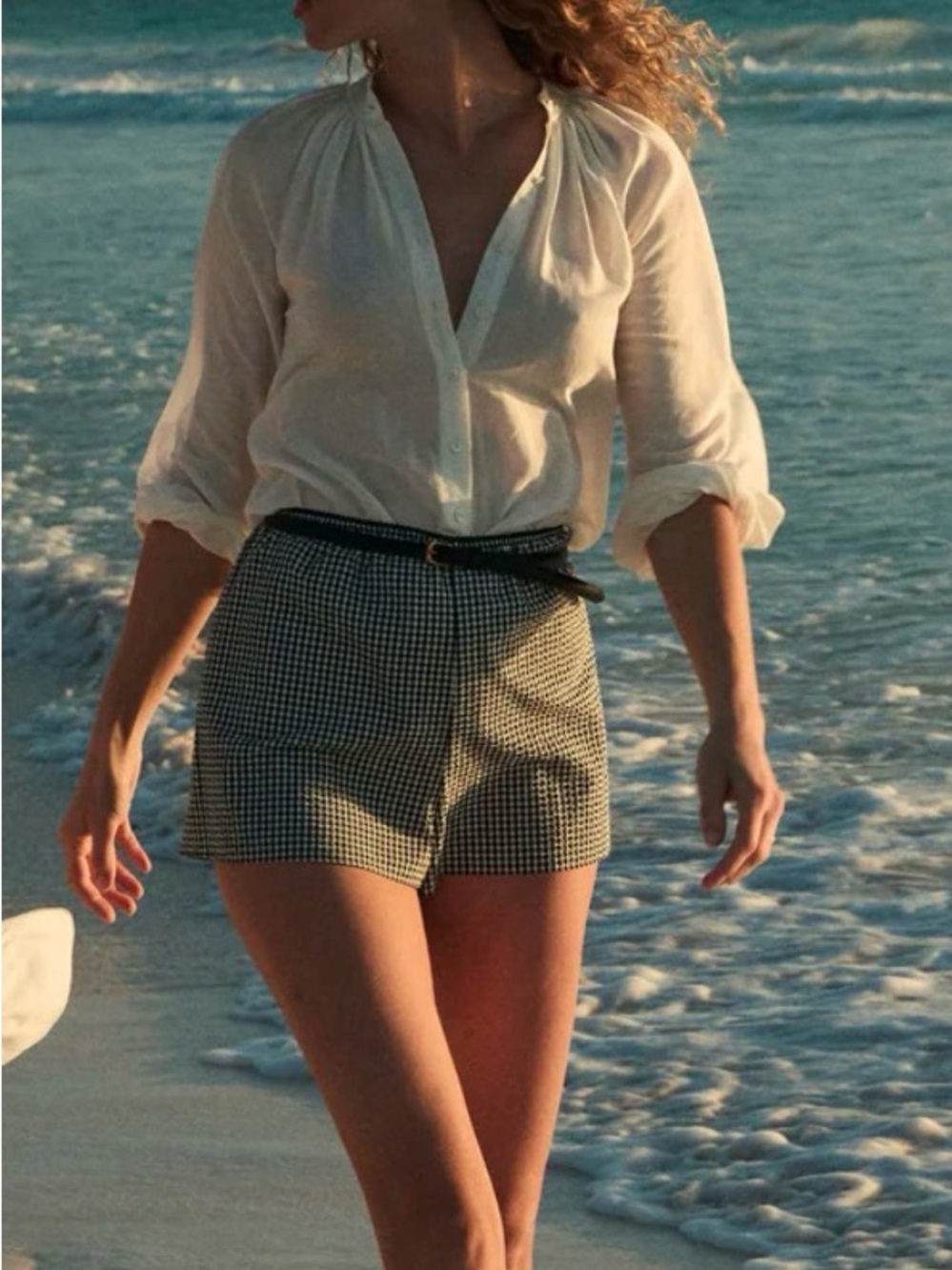 Doen Larena Black and White Gingham Shorts